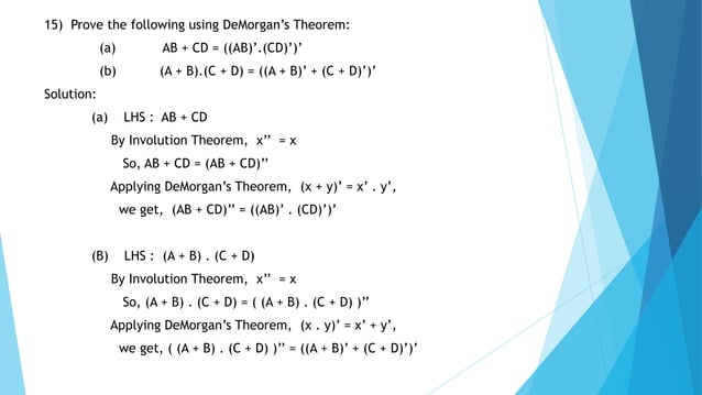 Boolean Algebra logic and De Morgan theorem | PPTX | Physics | Science