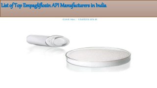 3
List of Top Empagliflozin API Manufacturers in India
 