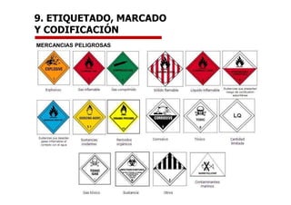 9. ETIQUETADO, MARCADO
Y CODIFICACIÓN
MERCANCIAS PELIGROSAS
 