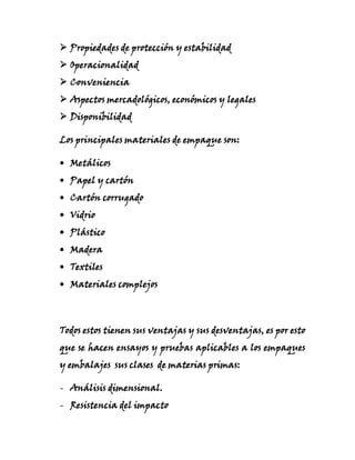 Empaques y embalajes