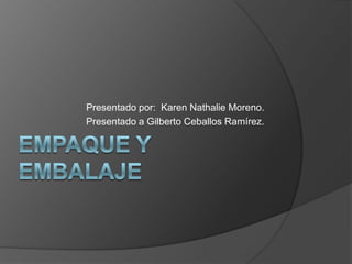 Presentado por: Karen Nathalie Moreno.
Presentado a Gilberto Ceballos Ramírez.
 
