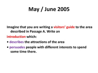 October / November 2008Imagine you are a reporter, writing from the area.Write the newspaper report which would have appeared a week after the eruption of Vesuvius.Use the following headline:Tragic death of respected Naval Commander:Eruption causes terror and destruction in Bay of Naples