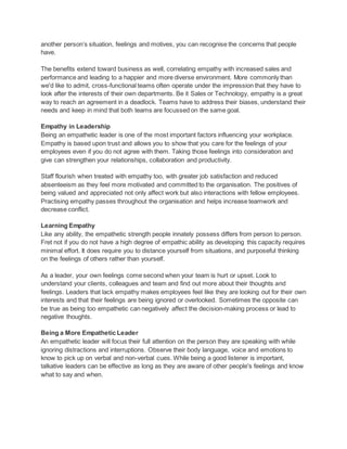 The Value of Empathy in Leadership | DOCX