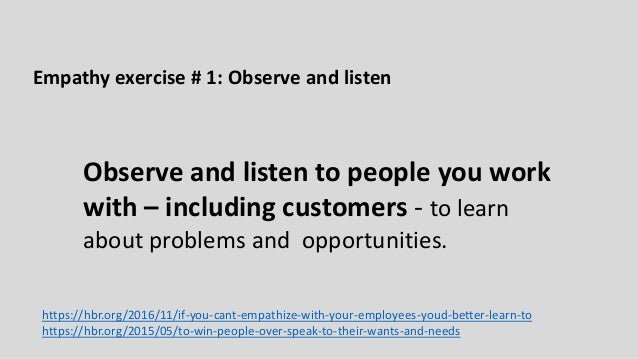 Empathy Exercises Empathy Exercises