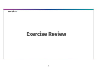 Exercise Review
29
 