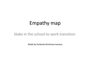 Empathy map
Stake in the school-to work transition
Made by Yordanka Dimitrova Ivanova
 