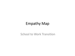 Empathy Map
School to Work Transition
 