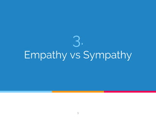 3.
Empathy vs Sympathy
9
 