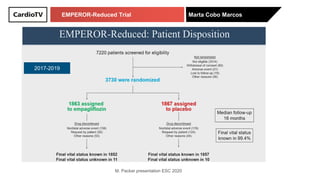 EMPEROR-Reduced Trial Marta Cobo Marcos
2017-2019
M. Packer presentation ESC 2020
