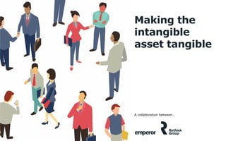Making the
intangible
asset tangible
A collaboration between…
 