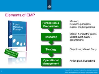 Export Marketing Planning for exporters from emerging markets | PDF