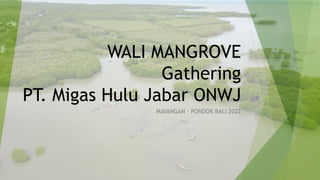 WALI MANGROVE
Gathering
PT. Migas Hulu Jabar ONWJ
MAYANGAN – PONDOK BALI 2022
 
