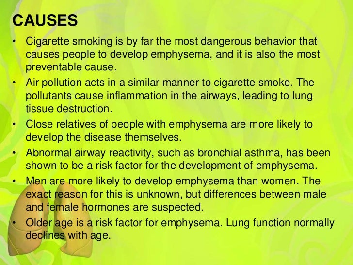 Etiology of emphysema