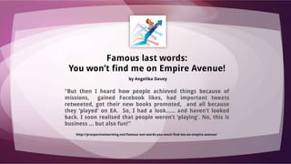 Empire avenue blog a-thon