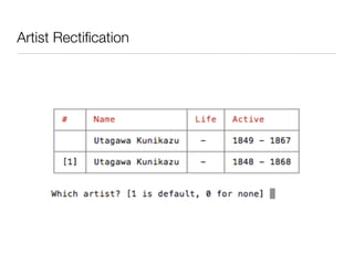 Artist Rectiﬁcation
 