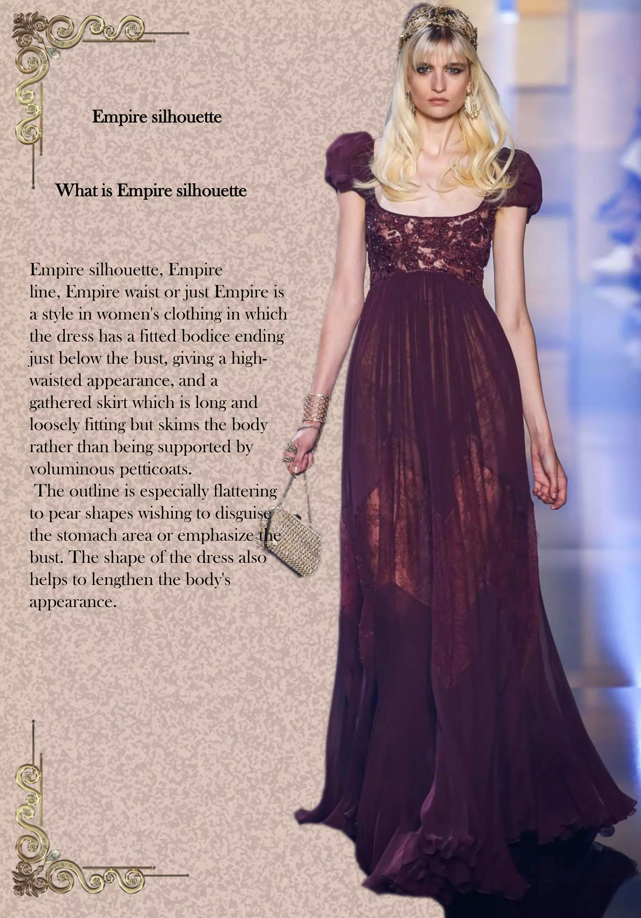 empire line dress meaning Empire silhouette