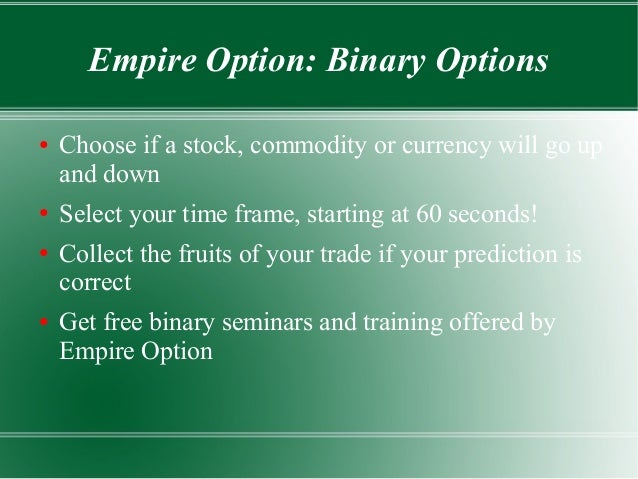 Empire options trading