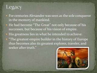 He also assured expansion of Roman civilization and Christianity which is now called the Western Civilization. A brief history: