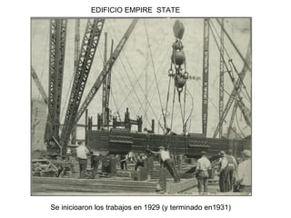 EDIFICIO EMPIRE STATE




Se inicioaron los trabajos en 1929 (y terminado en1931)
 