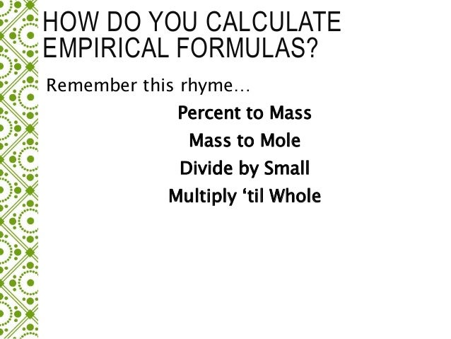 Empirical And Molecular Formulas