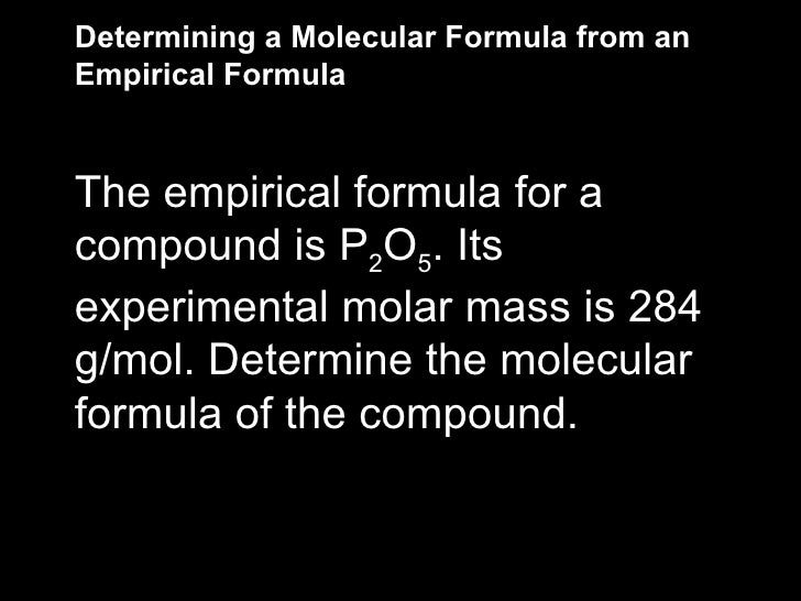 empirical formulas determining empirical formula