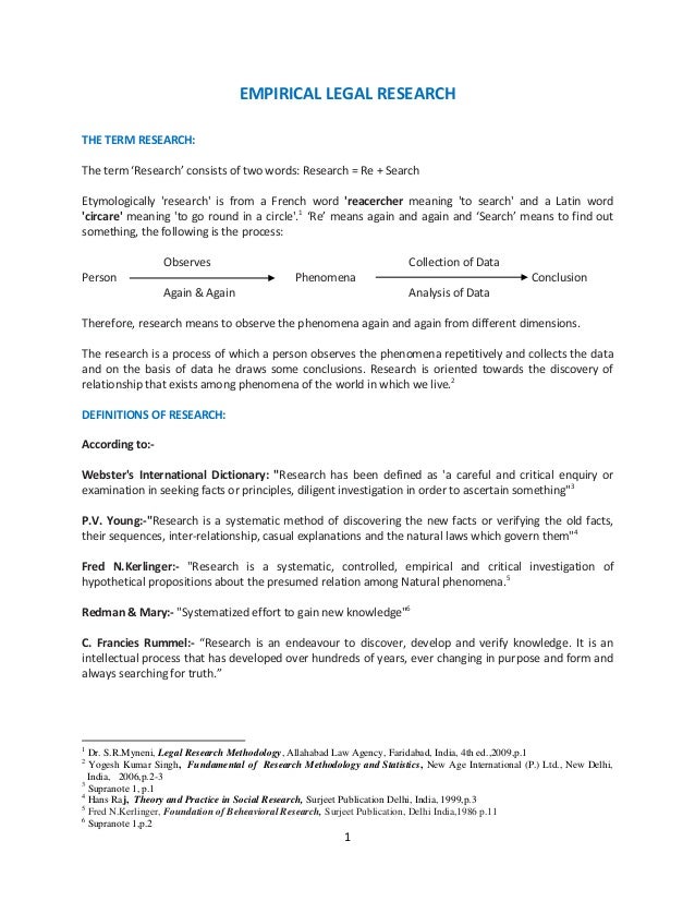 Research Methodology Empirical Legal Research -