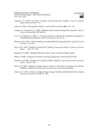 Empirical modeling of nigerian exchange rate volatility | PDF