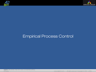 agile42 | We advise, train and coach companies building
software www.agile42.com | All rights reserved. Copyright © 2007 - 2009.
Empirical Process Control
 