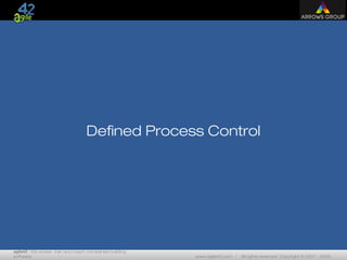 agile42 | We advise, train and coach companies building
software www.agile42.com | All rights reserved. Copyright © 2007 - 2009.
Defined Process Control
 