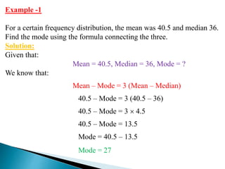 Mean Median Mode Formulas