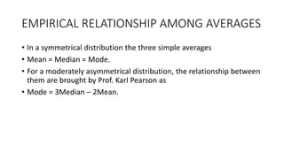 Empirical relationship between averages | PPTX
