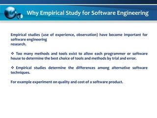 Empirical research methods for software engineering | PPTX