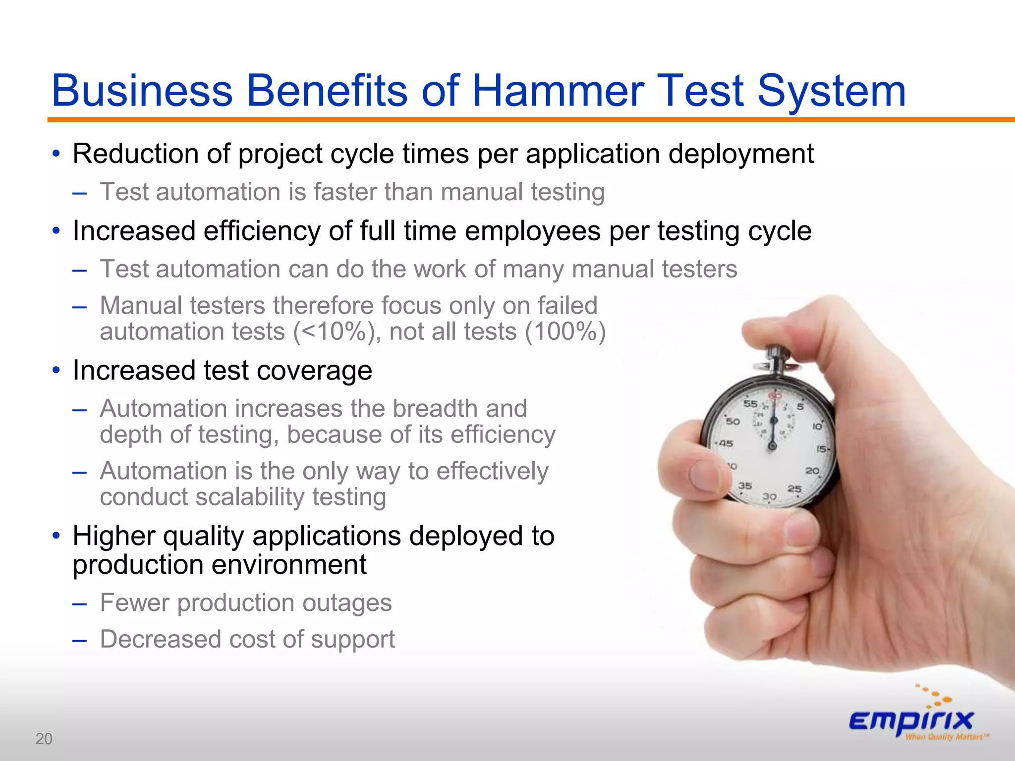 Test through the layers: a phased approachPhase 1 – Test the infrastructure2 – Test voice self-service3 – Test CTI routing4 – Validate desktop screen-popBest Practice for Testing Contact Center Deployments Validate the Contact Center deployment from the customer perspective through the layers of infrastructure and application