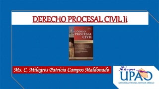 DERECHO PROCESAL CIVIL Ii
Ms. C. Milagros Patricia Campos Maldonado
 