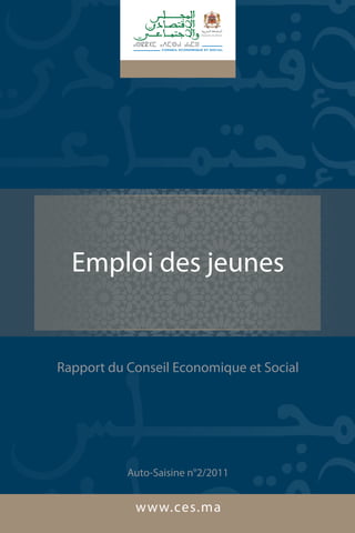 Emploi des jeunes


Rapport du Conseil Economique et Social




           Auto-Saisine n°2/2011
 