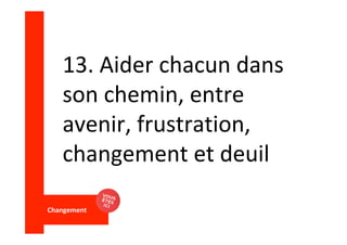 13.	Aider	chacun	dans	
son	chemin,	entre	
avenir,	frustration,	
changement	et	deuil	
	
Changement	
	
 