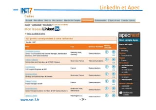 LinkedIn et Apec




www.net-7.fr   - 24 -
 