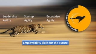 Leadership
Agility
Startup
Agility
Enterprise
Agility
Employability Skills for the Future
 