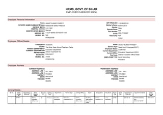 Comprehensive Employee E-Service Book for Bihar State School Teachers | PDF