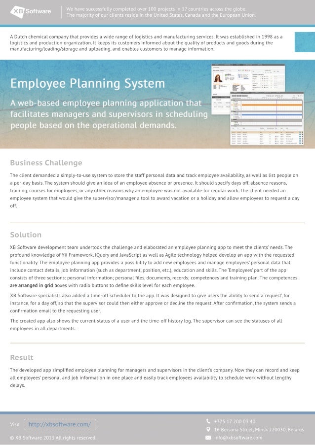 Case Study Employee Planning System