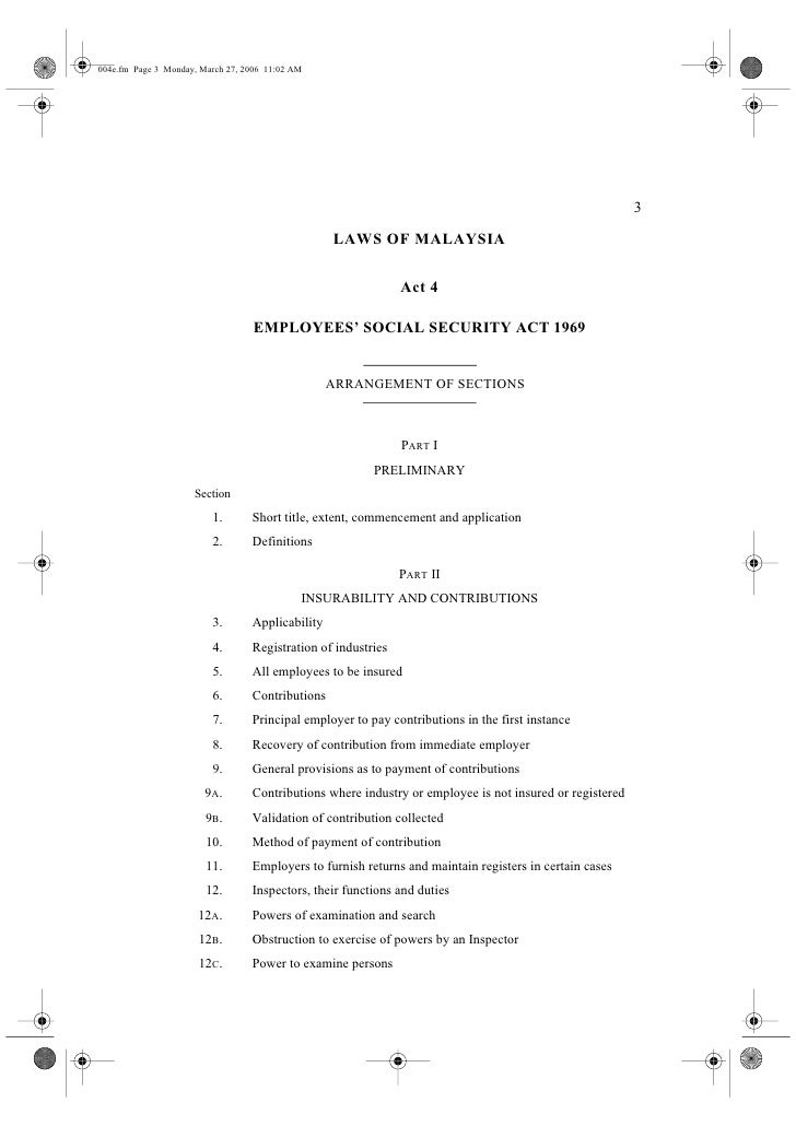 employees social security act 1969