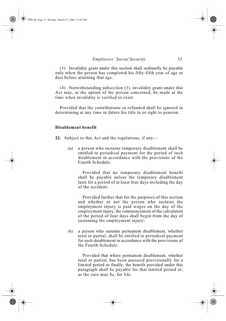 employees social security act 1969