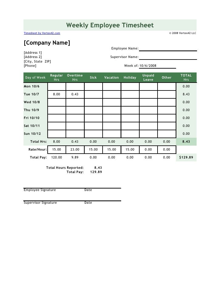 Employee Timesheet L