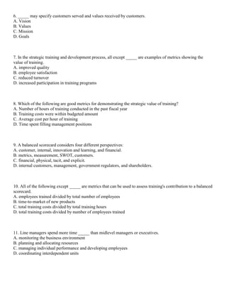 Employee Training And Development 5th Edition Noe Test Bank | PDF