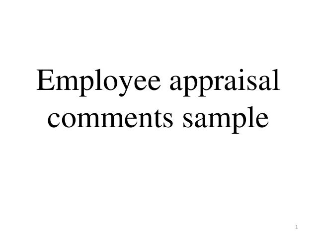 sample employee evaluations comments