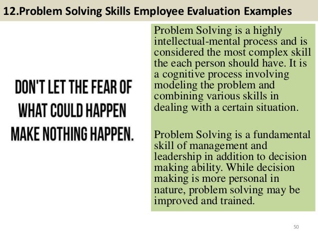 example of problem solving skills