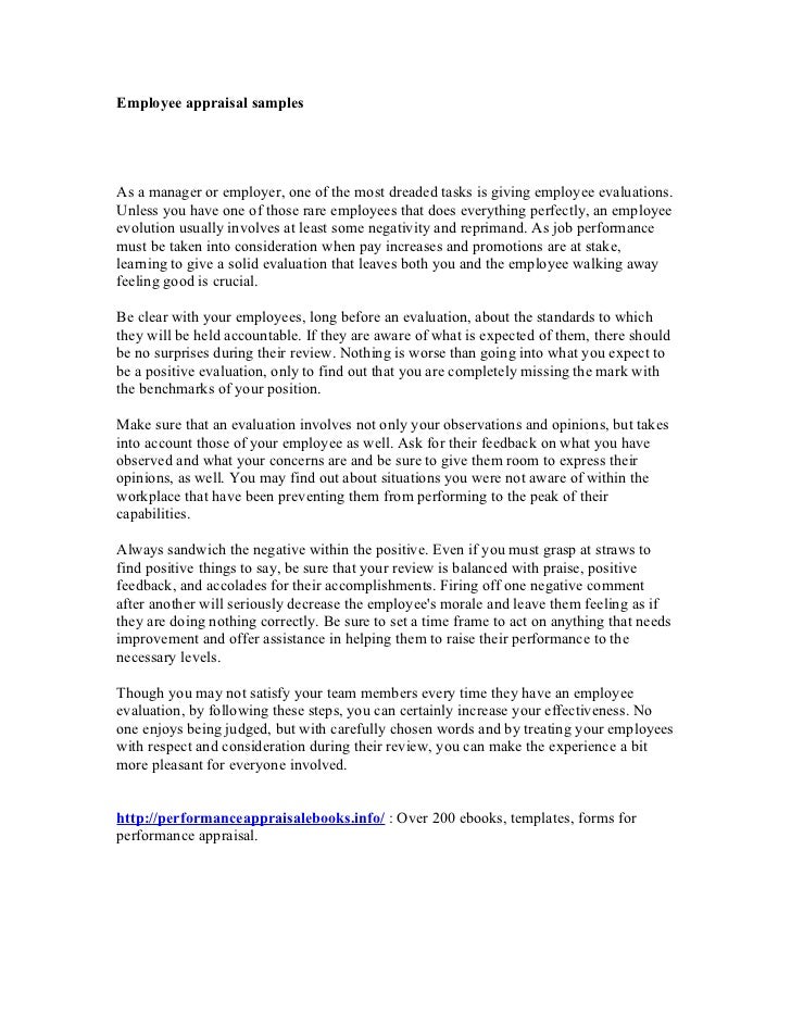 sample employee evaluation