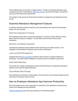 Employee Attendance App | Track Workforce Efficiently | PDF