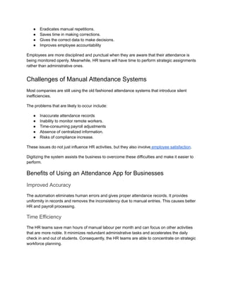 Employee Attendance App | Track Workforce Efficiently | PDF