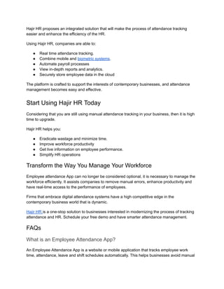 Employee Attendance App | Track Workforce Efficiently | PDF
